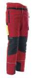  - Protipořezové strečové kalhoty Profiforest Summer s kamaše červená / Kurz 3XL
