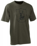  - Tričko s krátkým rukávem Deerhunter Logo kôrovo zelená / L