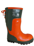  - Euro PM Schnittschutz-Gummistiefel Lumberjack III, Farbe orange-green. Größe 37. Oranžová-zelená / 40