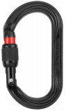  - Ocelová karabina Petzl Oxan, šroubovací uzávěr. Barva černá. šroub. Farba Černá.