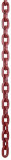  - Vierkant-Stahlkette, 7 mm, Grad 80, rot, Mindestbruchlast 6,5 t, Gewicht 1500 g/m Kettenquerschnitt 8 mm. Mindestbruchlast 9 t. Gewicht 1,5 kg/m.
