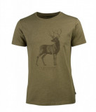  - Fjällräven Herren-T-Shirt Deer Print, barevný asfalt. Velikost S. Tmavě šedá zelená / XXL